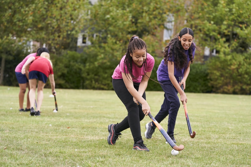 People active together outdoors
